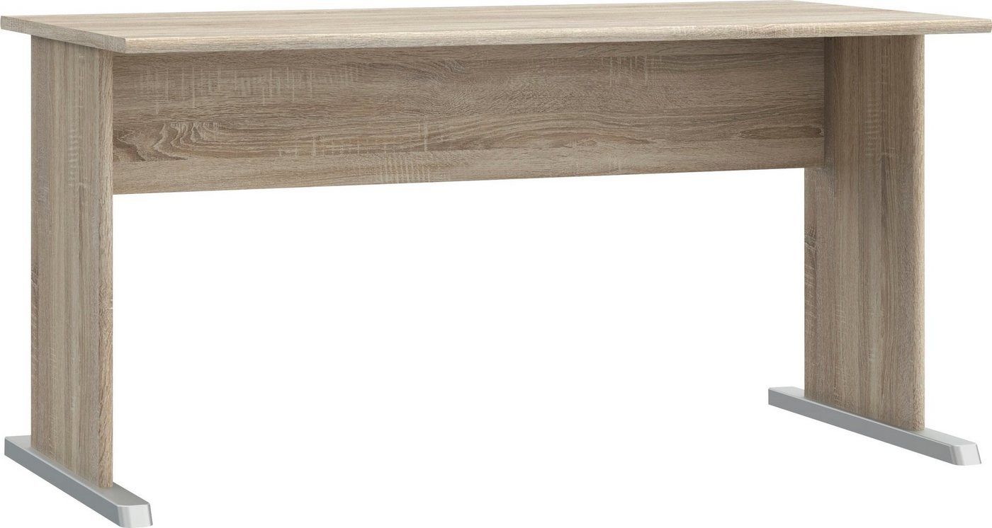 FORTE Tempra2 Schreibtisch, Holzwerkstoff, Beige, 144 x 72 x 72 cm