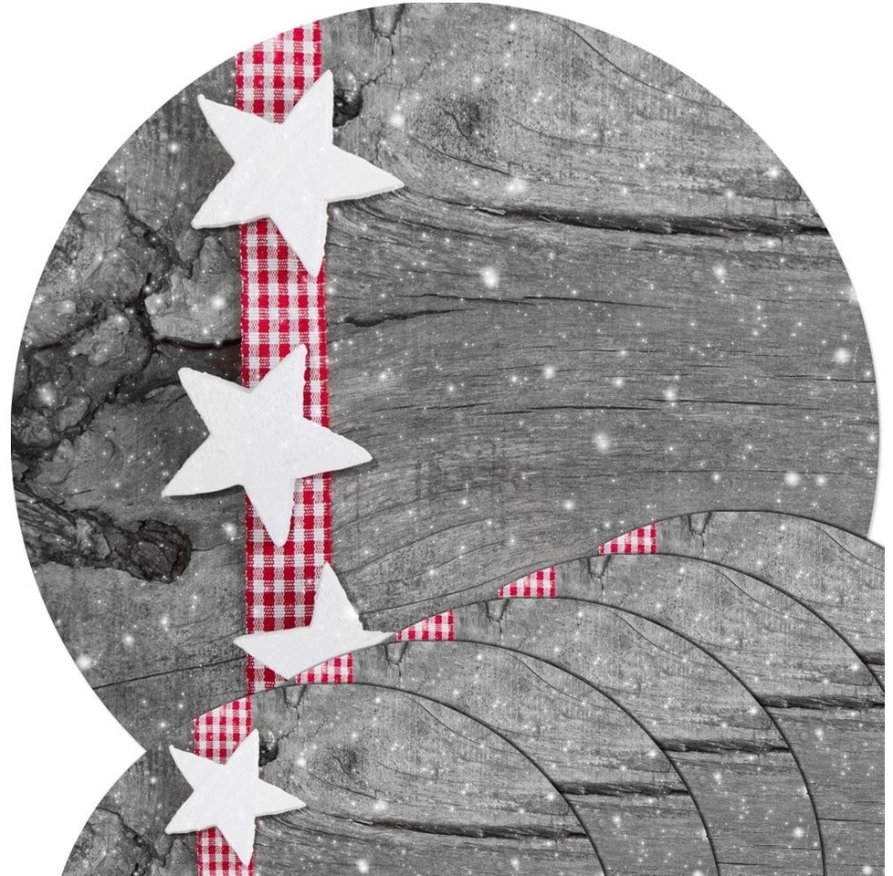 matches21 HOME & HOBBY Platzset Abwaschbare Tischsets 6er Set Weihnachten Sterne rund, (6-St), Platzsets als Tisch-Untersetzer und Tisch-Deko für Esstisch Teller