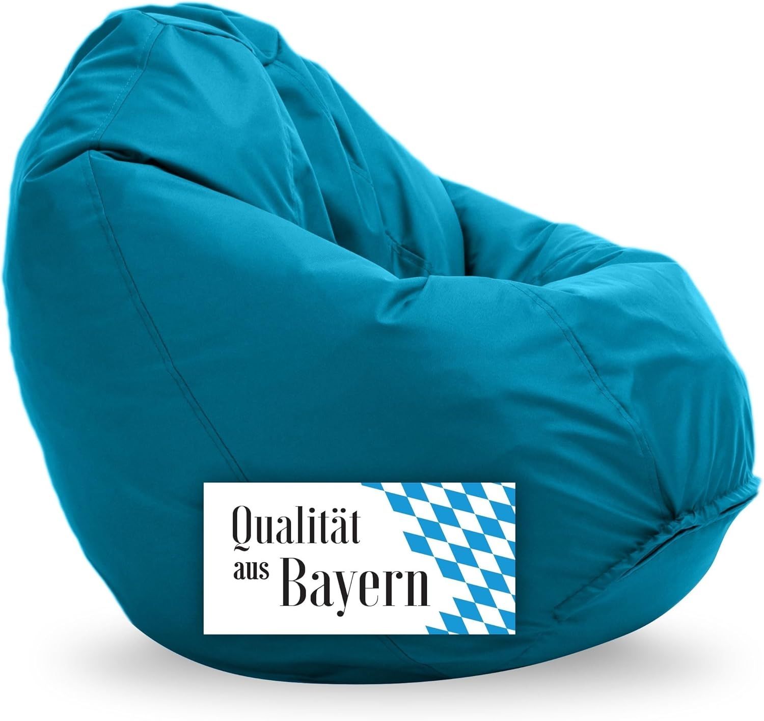 Bruni Sitzsack Classico L in Lichtblau – XL Sitzsack mit Innensack zum Lesen, Abnehmbarer Bezug, lebensmittelechte EPS-Perlen als Bean-Bag-Füllung, aus Deutschland