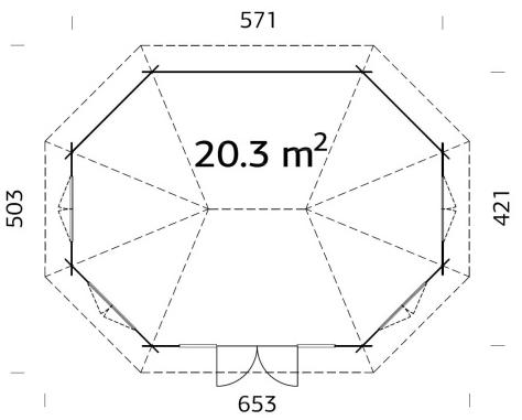 Palmako Pavillon Hanna 20,3 m² : Naturbelassen
