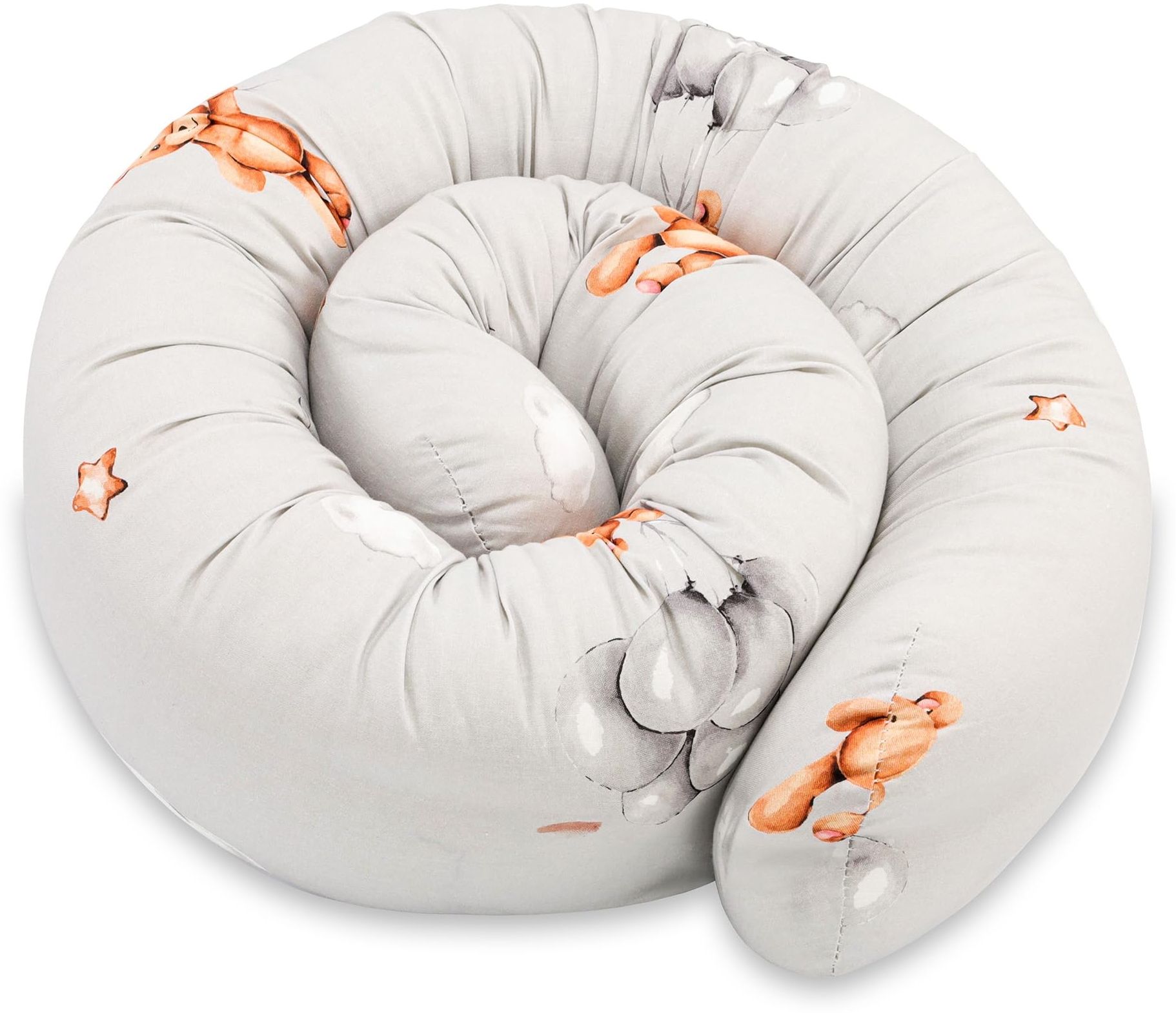 Totsy Baby Seitenschläferkissen Bettschlange Body Pillow 400 cm Baumwolle - Kopfkissen lang Bettrolle Schlafkissen Nackenrolle Kissen Oeko-Tex Teddybären