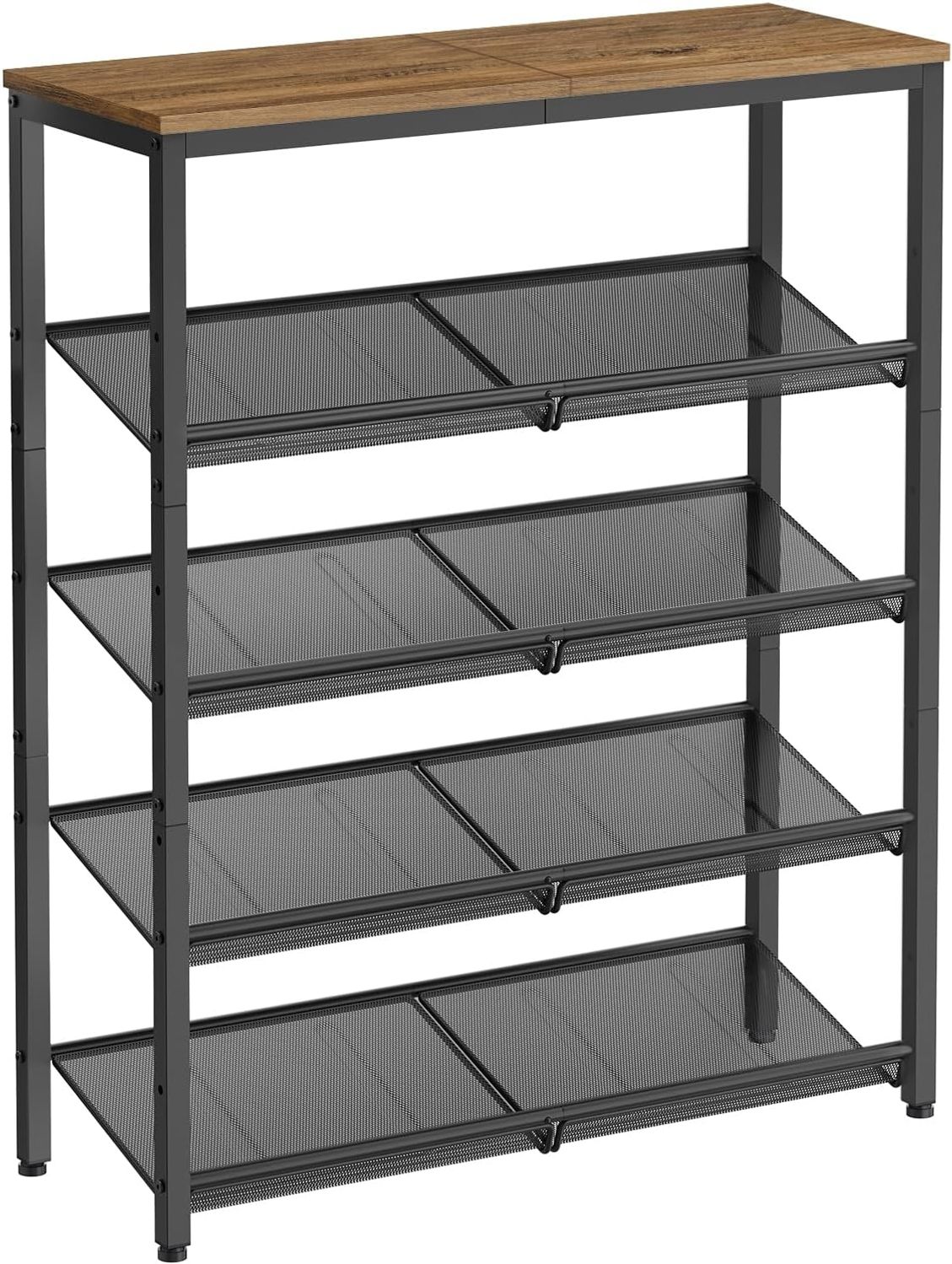 Vasagle 'LBSDE038K01' Schuhregal 5-stöckig, honigbraun-tintenschwarz, 28 x 75 x 93 cm