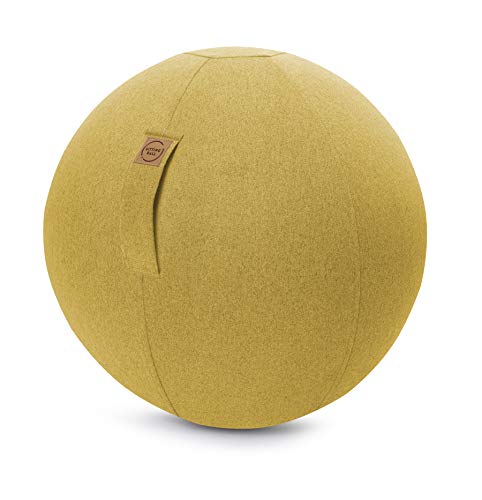 Sitting Ball Hocker Felt 150 l, Outdoor-Sitzsack in Uni Senf mit waschbarem Bezug und Seitentasche