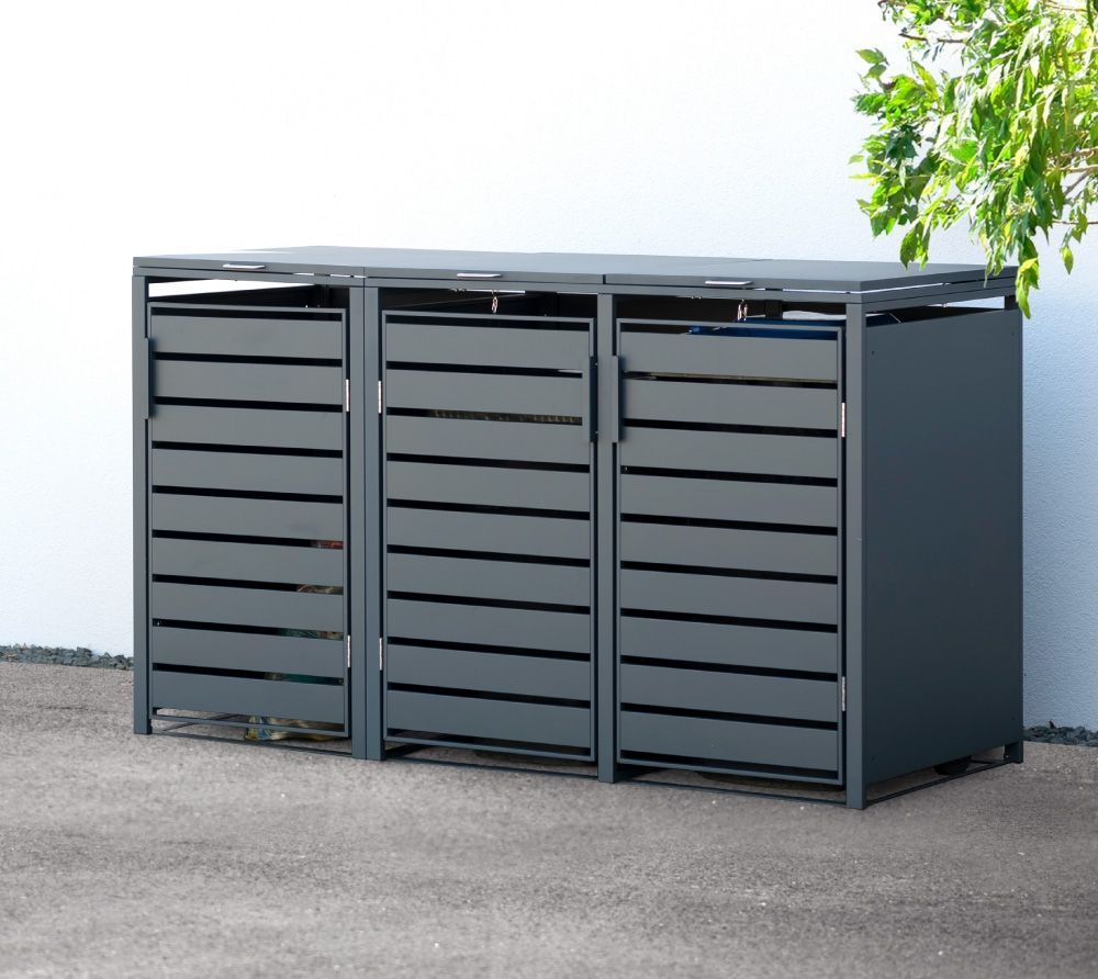 Westmann Metall Mülltonnenbox 3er Kubus | 3x240 L