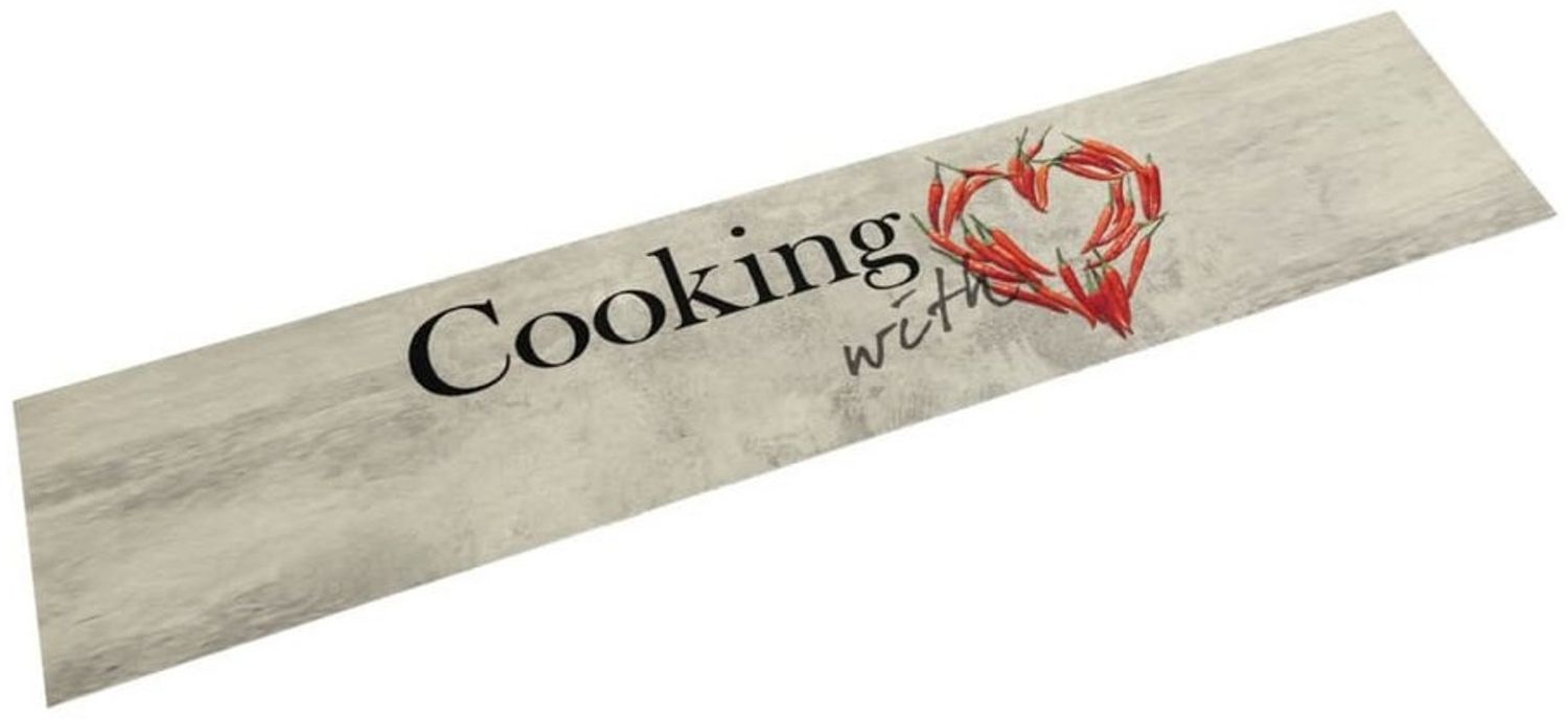 vidaXL Küchenteppich Waschbar Paprika 60x300 cm Samt 4005625