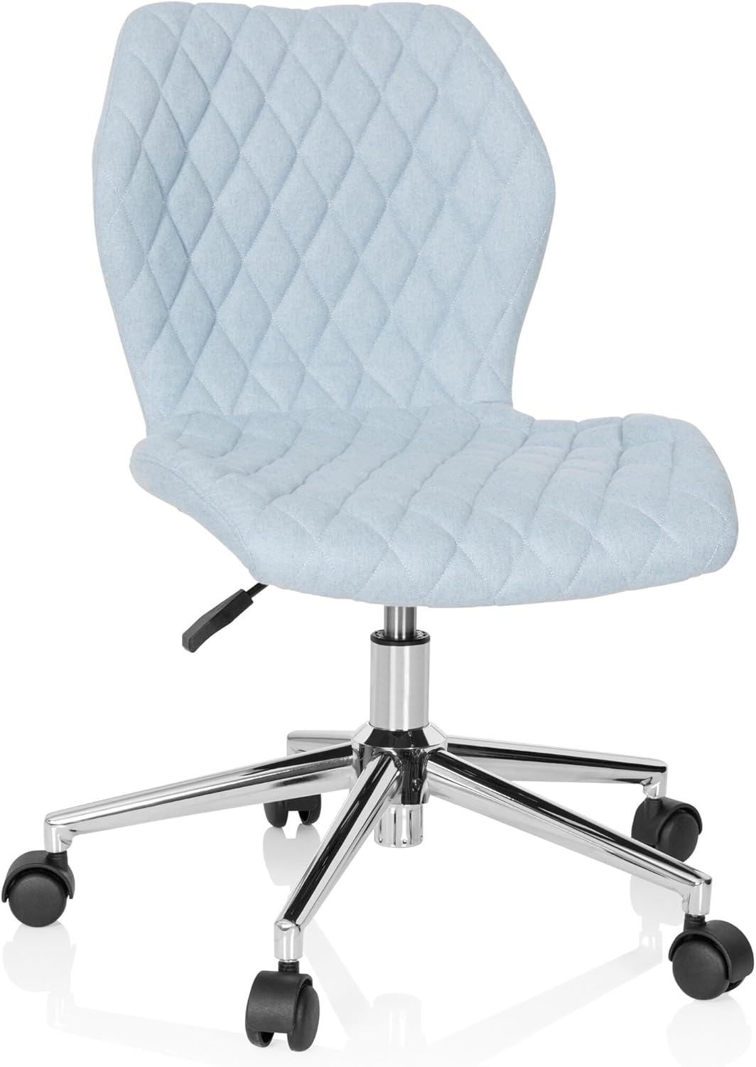 hjh OFFICE 670955 Kinder- und Jugendstuhl Joy II Stoff Hellblau Schreibtischsessel mit Rollen, mitwachsend