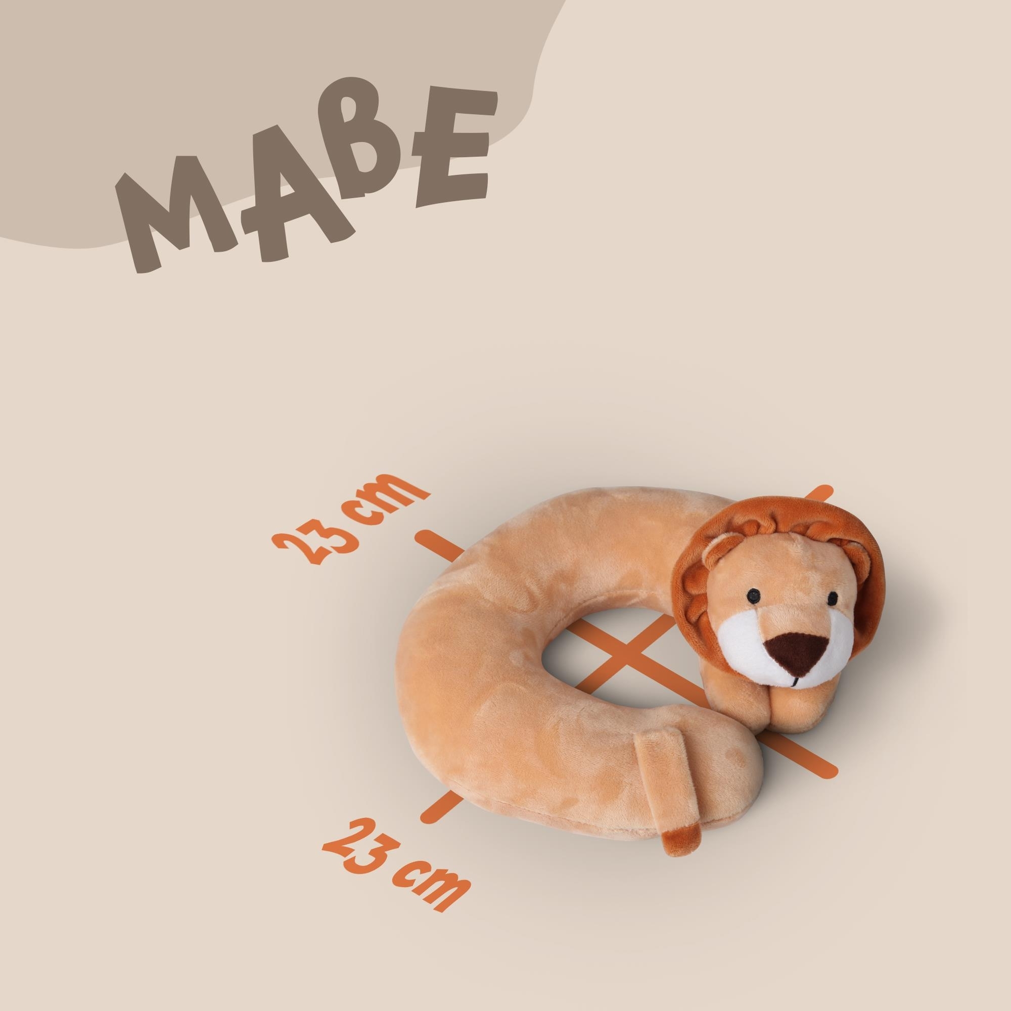 Nackenhörnchen Kinder Tier Schlafkissen Reisekissen Waschbar Kopfstütze U-Förmig Nackenkissen für Auto Zug Flugzeug weicher Kissenbezug Löwe