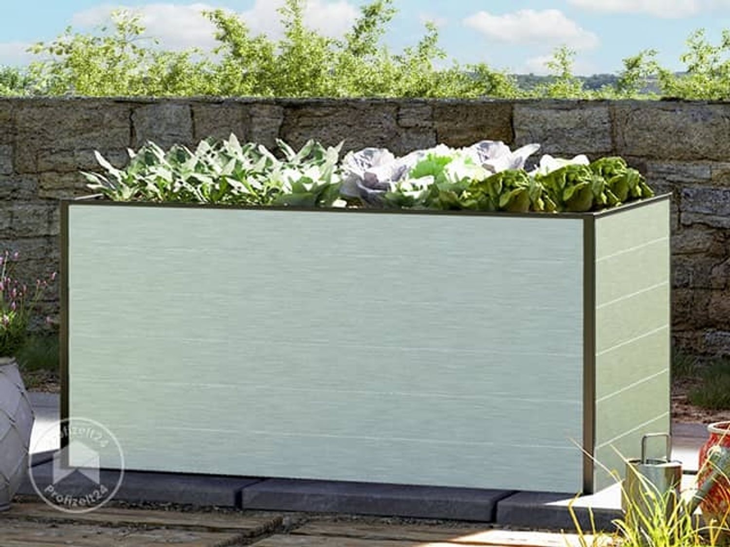 GFP Hochbeet Kräuter-Gemüse-Beet Aluminium CHRISTINA - 150 x 77 x 77 cm - Aluminium eloxiert