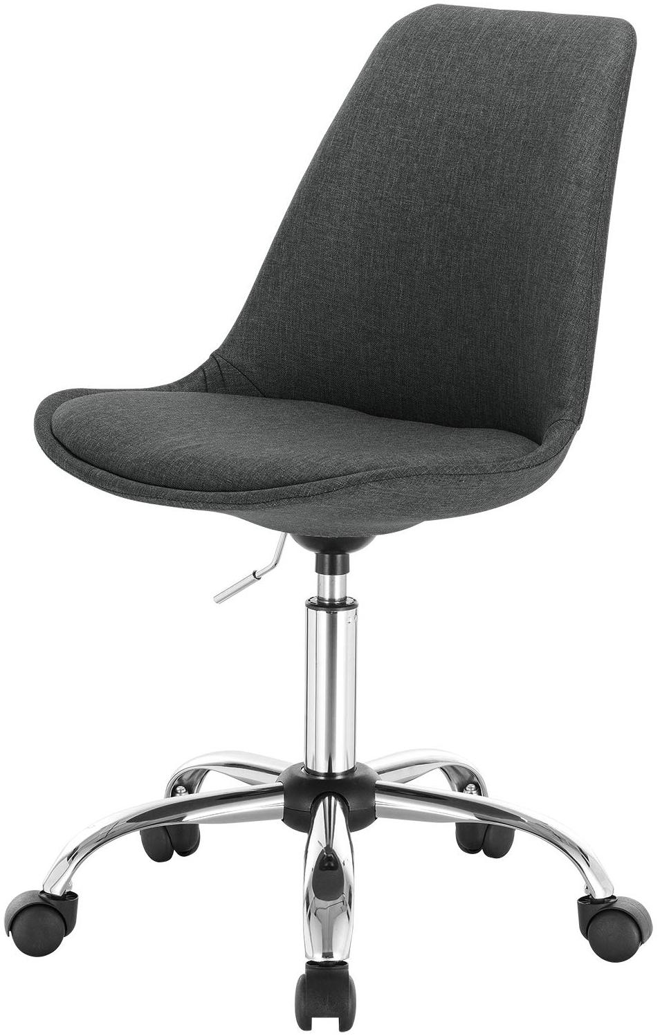 EUGAD 0008BGY Arbeitshocker auf Rollen Bürohocker Schreibtischstuhl Rollhocker 360° drehbar höhenverstellbar Leinen Metall Dunkelgrau