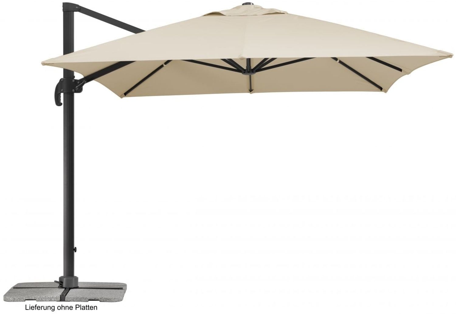 Sonnenschirm Rhodos Grande 300x400/8 rechteckig, ca. 300 x 400 cm natur