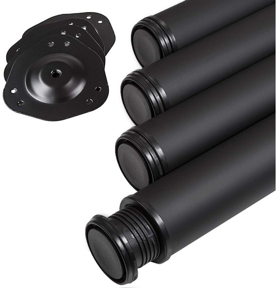 SO-TECH® Tischbein Ø 60 mm, belastbar bis 75 kg pro Stück, höhenverstellbar, Höhe 71 cm, Stahl, schwarz, 4x