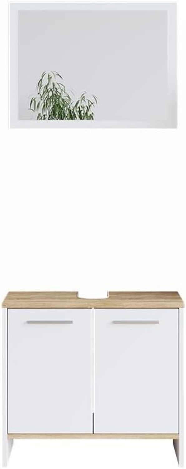 Badmöbel-Set Elvio Weiß 2 Teile Vicco