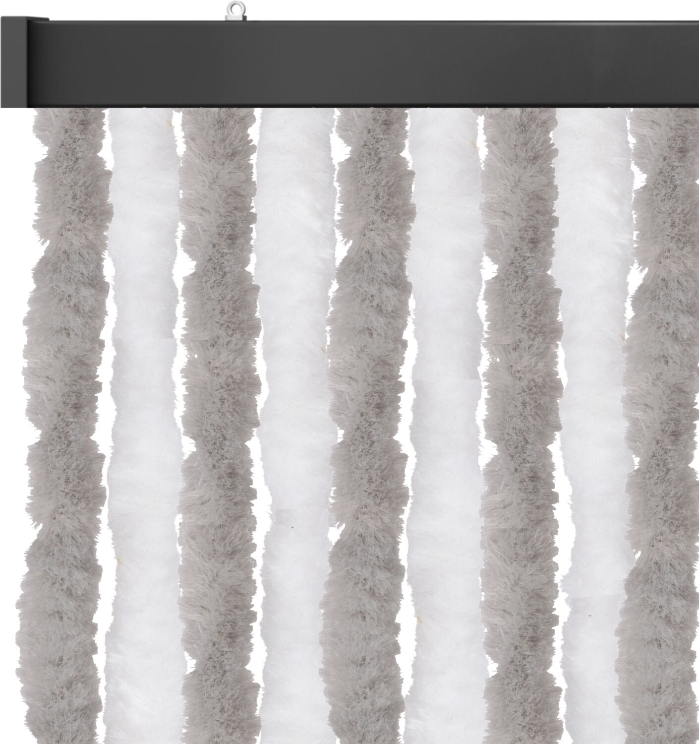 Flauschvorhang 140x200 Unistreifen hellgrau - weiß