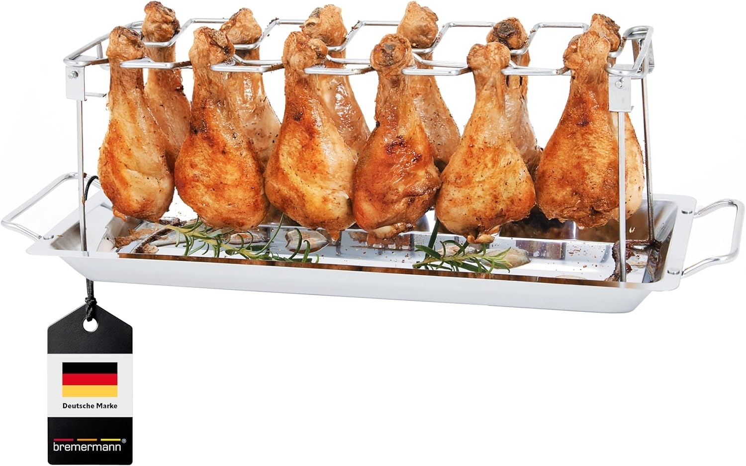 bremermann Grillguthalter Hähnchenschenkel-Halter für 12 Keulen (inkl. Auffangschale), (1-St)