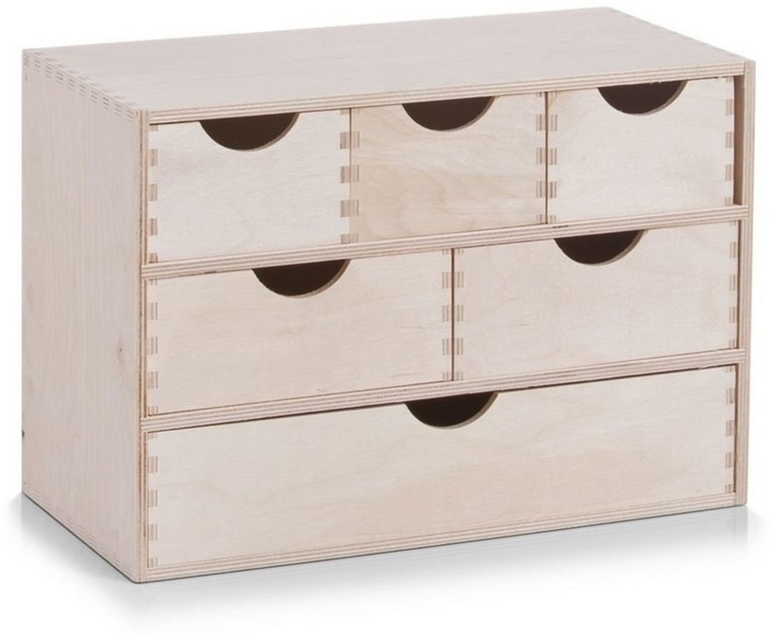 Zeller Present Aufbewahrungsbox Zeller 6er Schubladenelement Mini-Kommode aus Birkenholz
