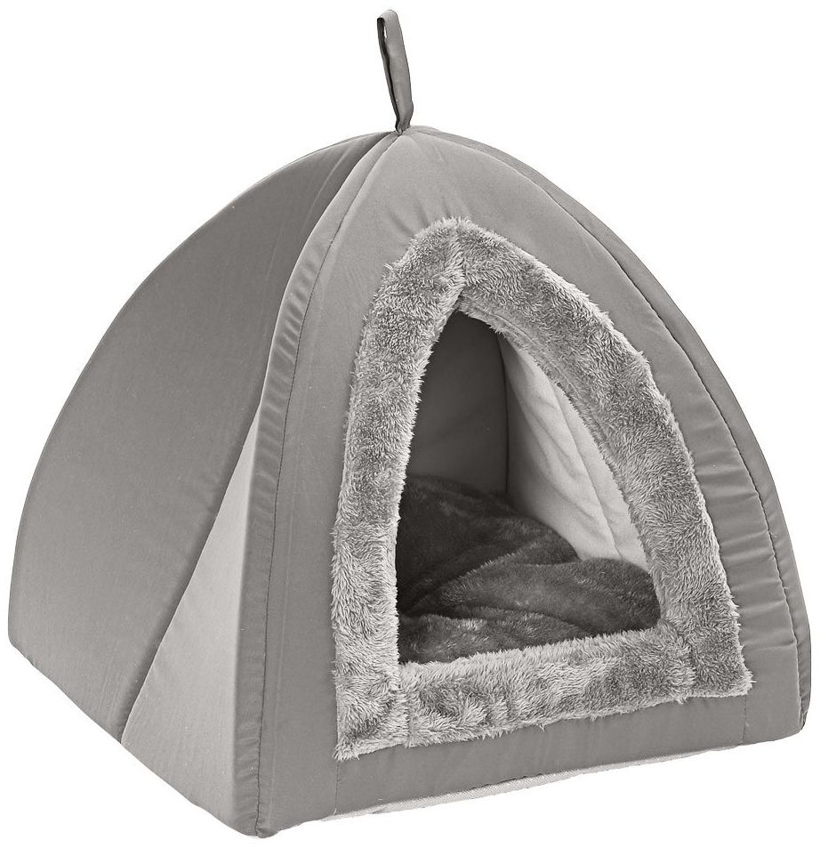 Dehner Tierbett Katzenhöhle Findus, Polyester, grau