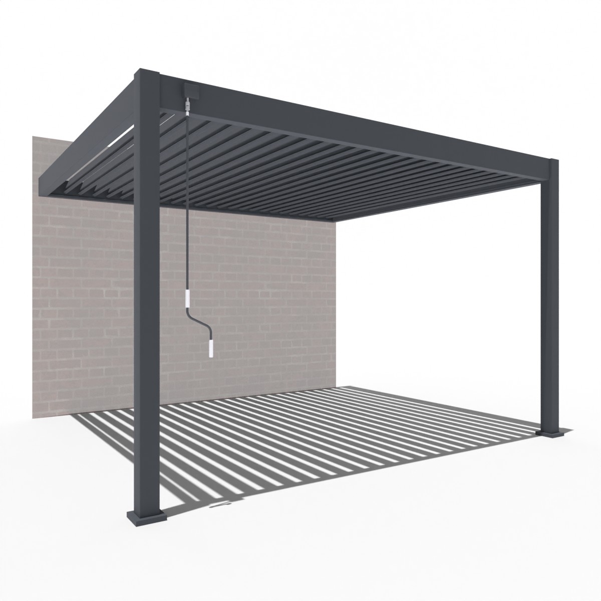 Weide Deluxe | Wand Pergola | Voll Aluminium | 3 x 3,6 M | Lamellendach anthrazit