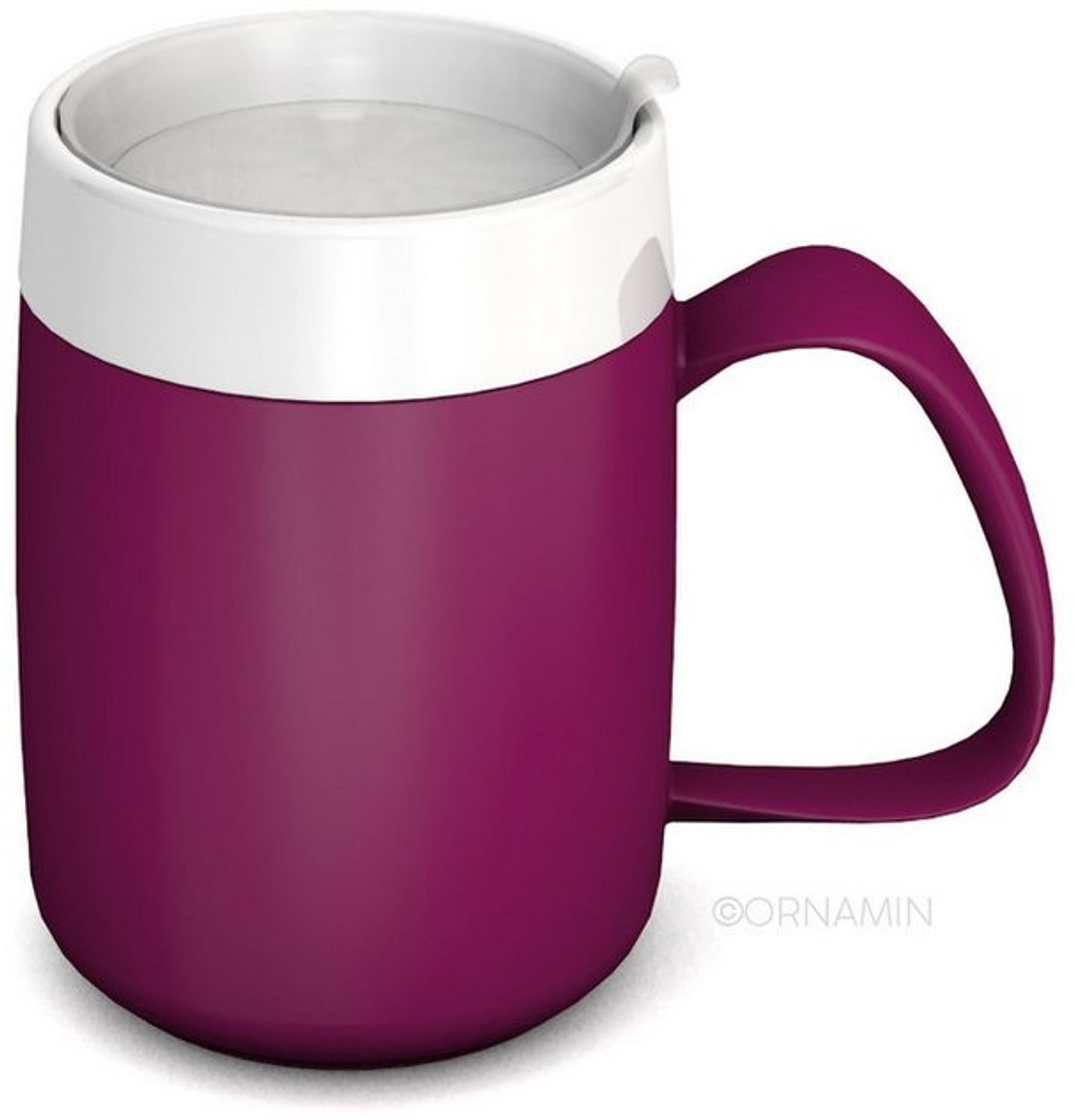 Ornamin Schnabelbecher Becher mit Trink-Trick mit Schnabelaufsatz/Trinkaufsatz, 2-tlg, Kunststoff, Trinkhilfe l Alltagshilfe l bruchstabil l BPA-frei l Made in Germany