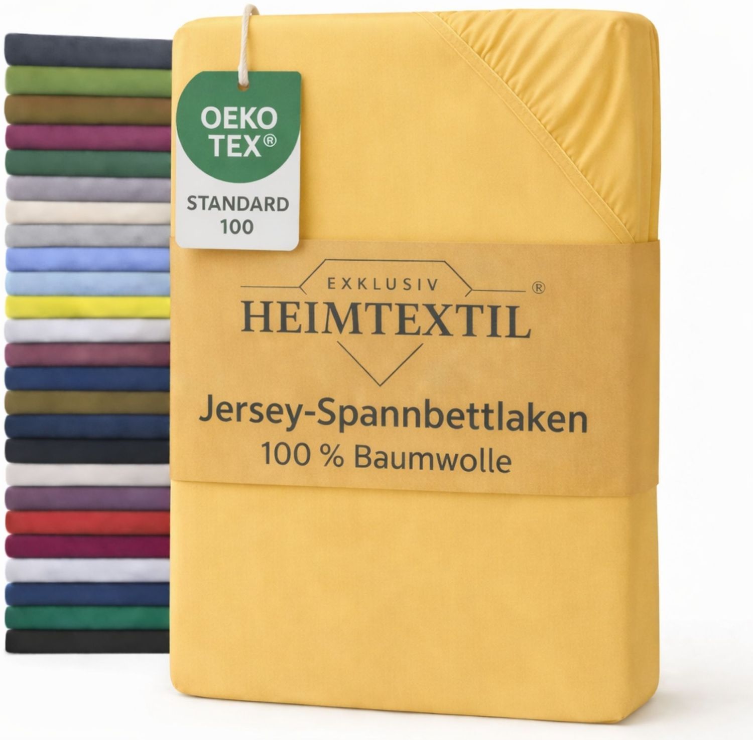 EXKLUSIV HEIMTEXTIL Jersey Spannbettlaken 160x200 cm Gelb 100% Baumwolle Öko - Tex Zertifiziert Bed-Sheet Bettlaken Spannbetttuch