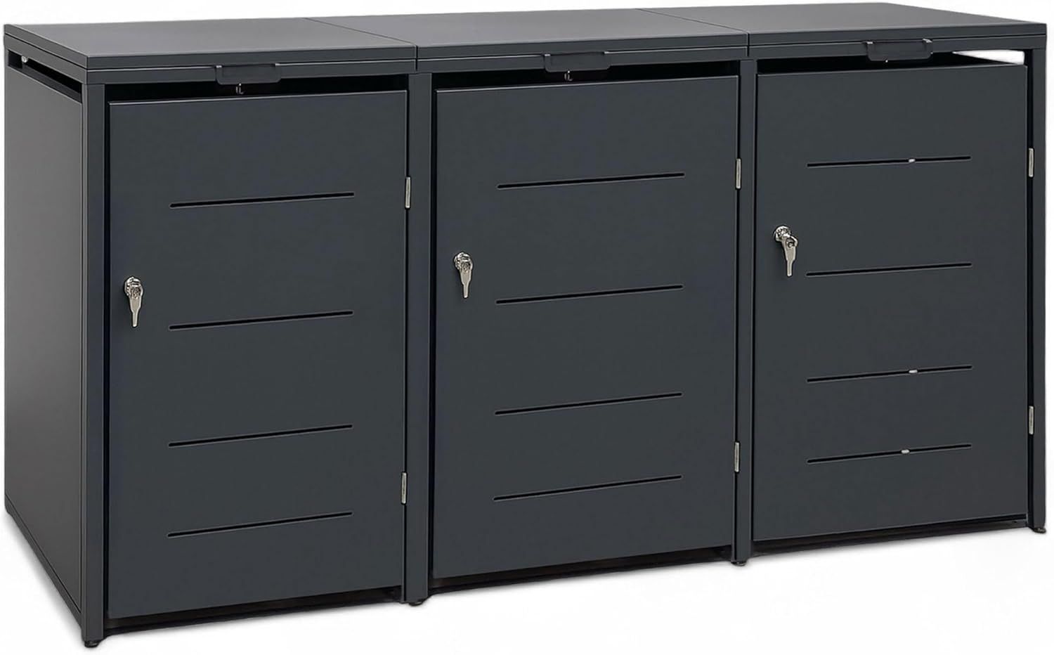 Metall Mülltonnenbox 3er Mülltonnenverkleidung 196 x118 cm Conta Anthrazit