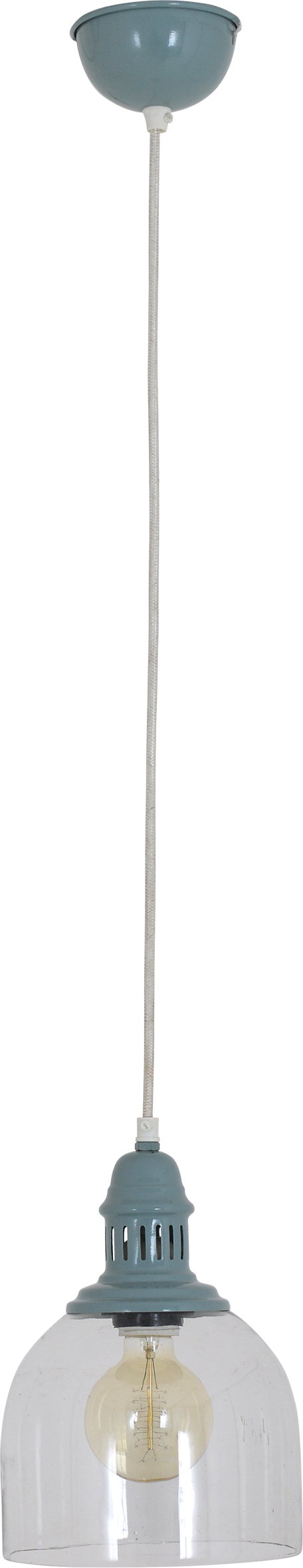 Näve Glas-Pendelleuchte Mumbai, E27, maximale Leistung 40W, elfenbein, 110cm Höhe, Durchmesser 18,5cm