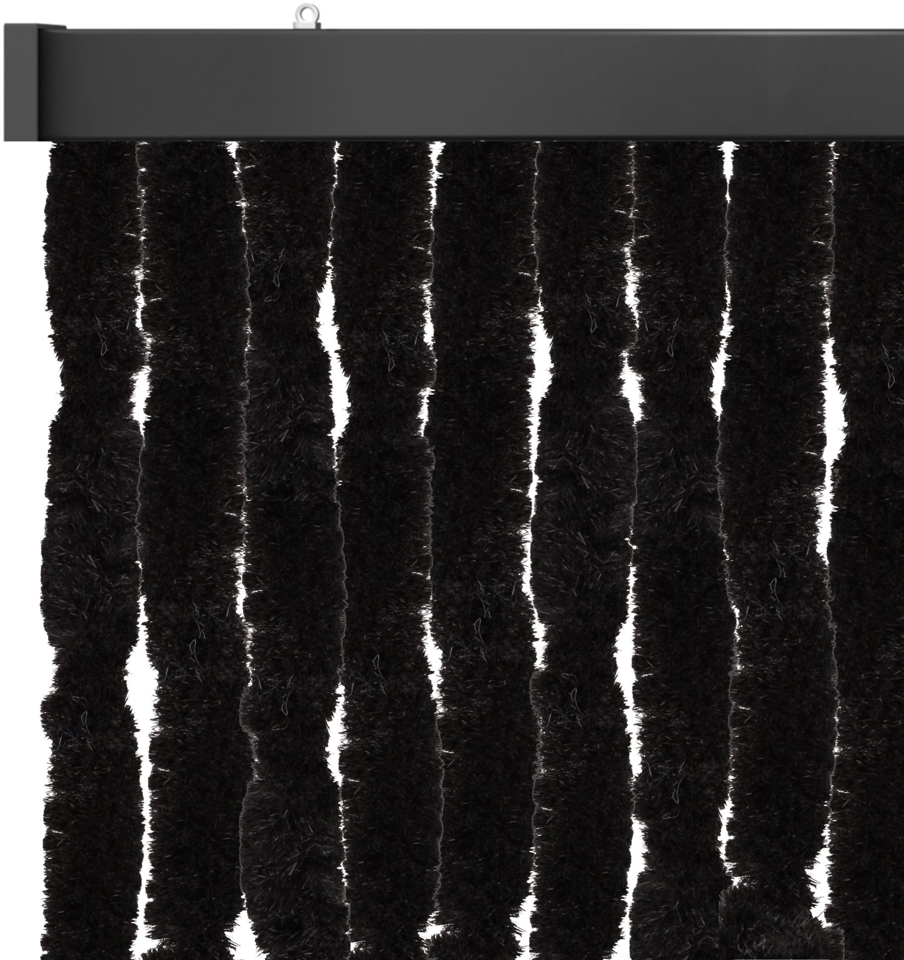 Flauschvorhang 100x220 ( Schwarz ), perfekter Insekten- und Sichtschutz für Ihre Balkon- und Terrassentür, viele Farben