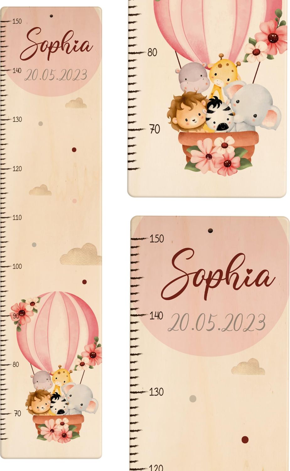 KIDSMOOD - Messlatte für Kinderzimmer Personalisiert, 70-140 cm - Messlatte Kinder Holz personalisiert Mit Namen für Baby- & Kleinkinderzimmer - Individuelles Geschenk für Kinder und Babys zum Geburt