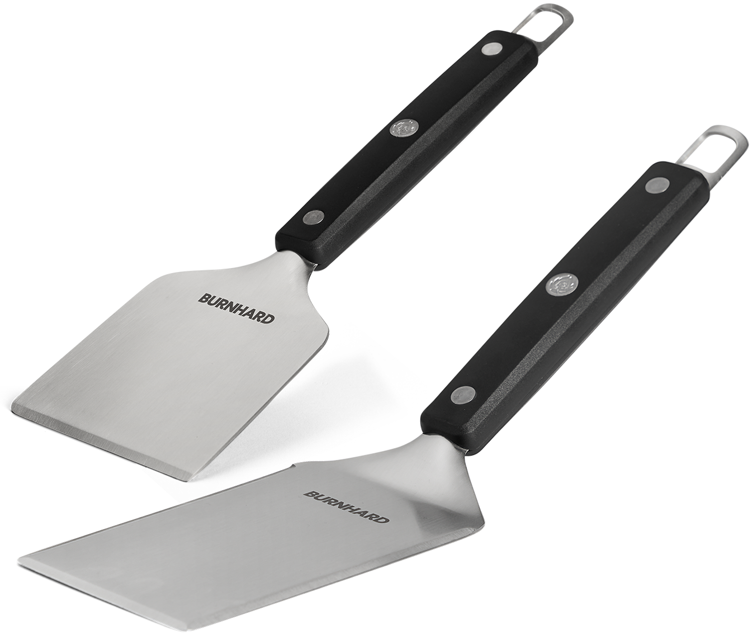 BURNHARD Grillspachtel und Grillschaber, Set 2-tlg. mit Burgerwender, Grillwerkzeug aus Edelstahl, BBQ-Tools für Planchas und Grillplatten, Planchaspachtel - Multi-Color - #945616