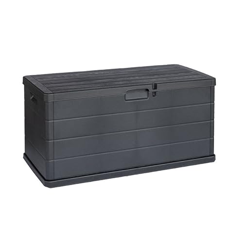 Mojawo Kissenbox XL Auflagenbox aus Kunststoff, wasserdicht, anthrazit, für 2 Personen, 340L