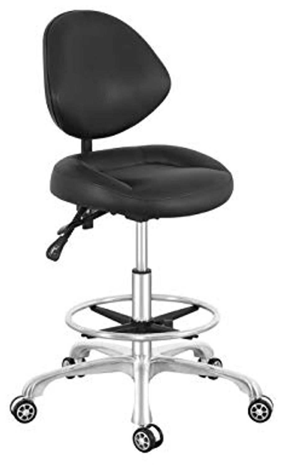 Senkelly Rollhocker Bürohocker Hocker Höhenverstellbar mit Rollen, Rollhocker Sitzhocker mit Lehne, für Drehhocker,Arbeitshocker,Schreibtisch Hocker