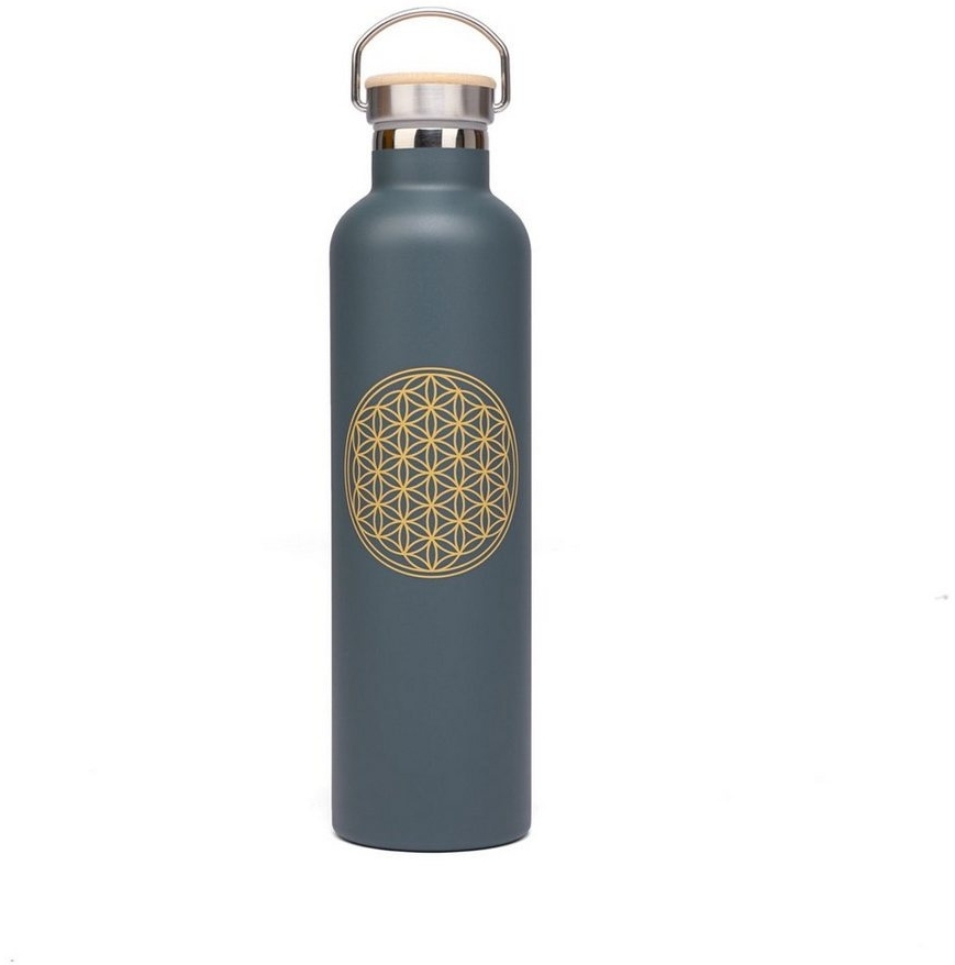 bodhi Isolierflasche Isolier-Trinkflasche 1l, Edelstahl anthrazit