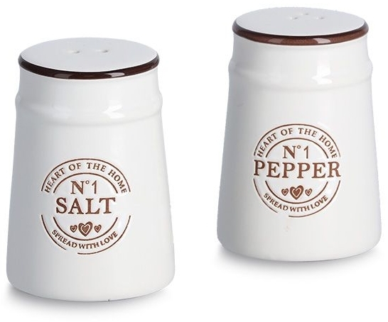 Zeller Present Küchenorganizer-Set Salz-/Pfefferstreuer- Set, 2-tlg, Keramik, weiß