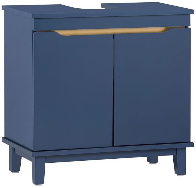 SoBuy BZR113-B Waschbeckenunterschrank, MDF, Lackiert, Dunkelblau, 60 x 58 x 30 cm