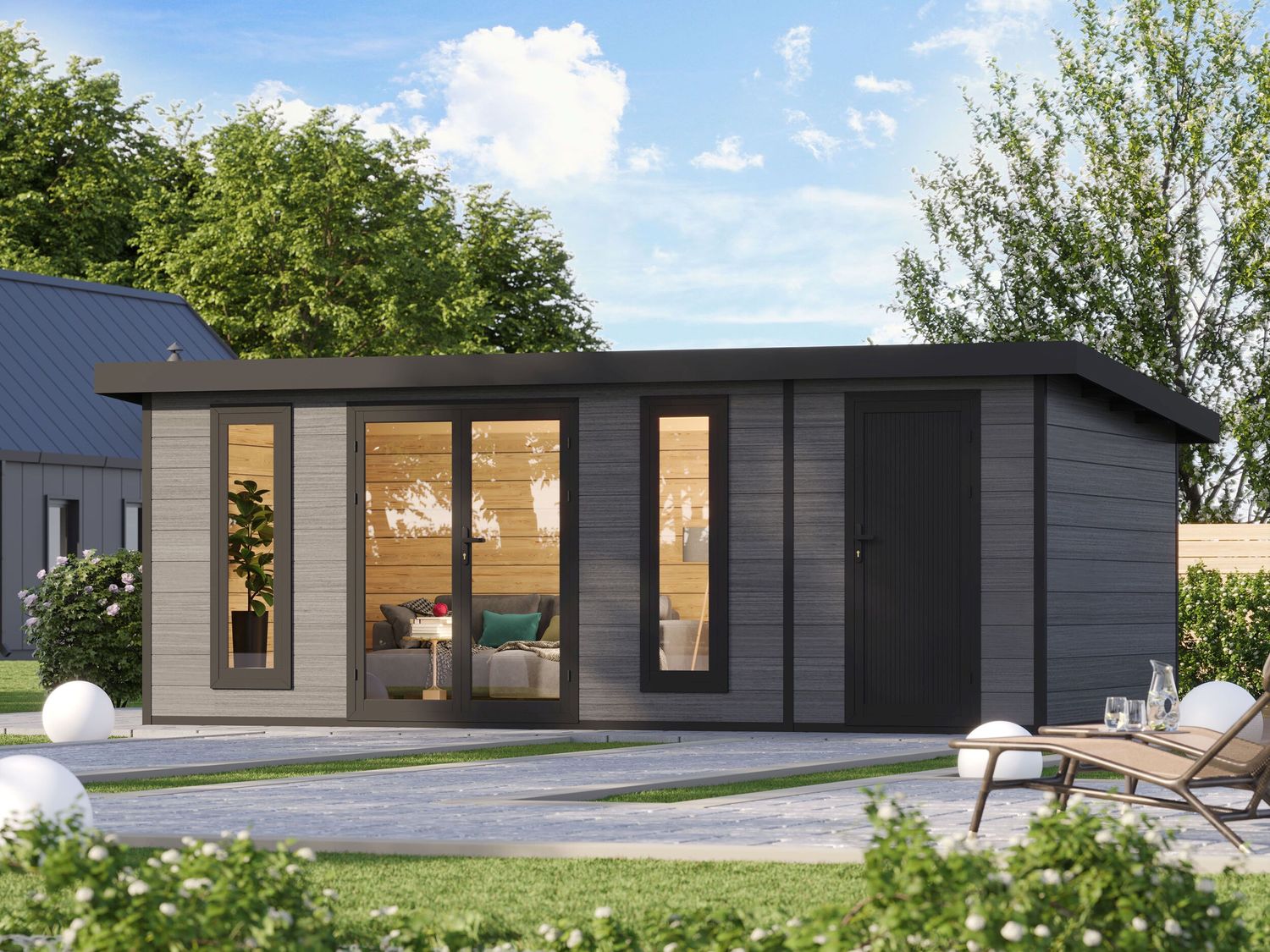 Fjordholz 'Panorama' WPC Gartenhaus, 2-Raum, 18,24 m²