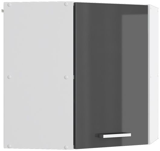 Hängeschrank R-Line Anthrazit Hochglanz 57 cm Eckhängeschrank mit Tür Vicco