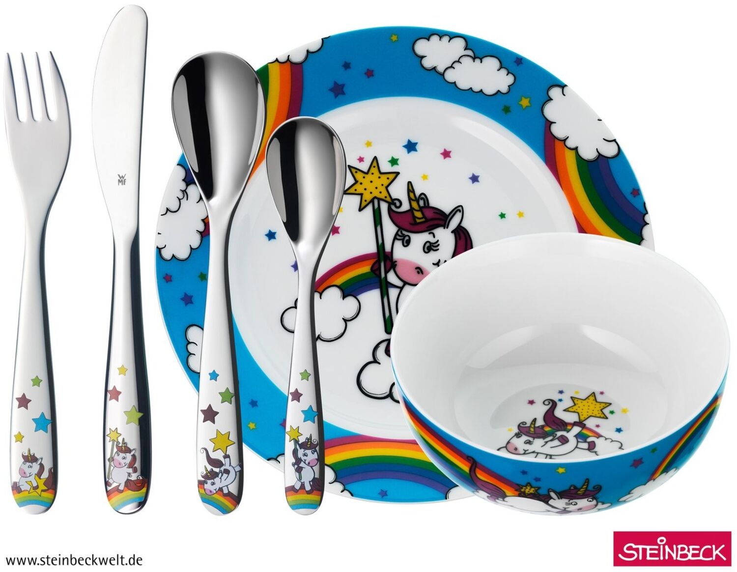 WMF Kinderbesteck-Set Einhorn, 6-teilig
