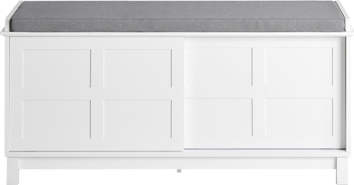 SoBuy FSR86-W Schuhbank, MDF, Lackiert, Weiß, 114 x 53 x 40 cm