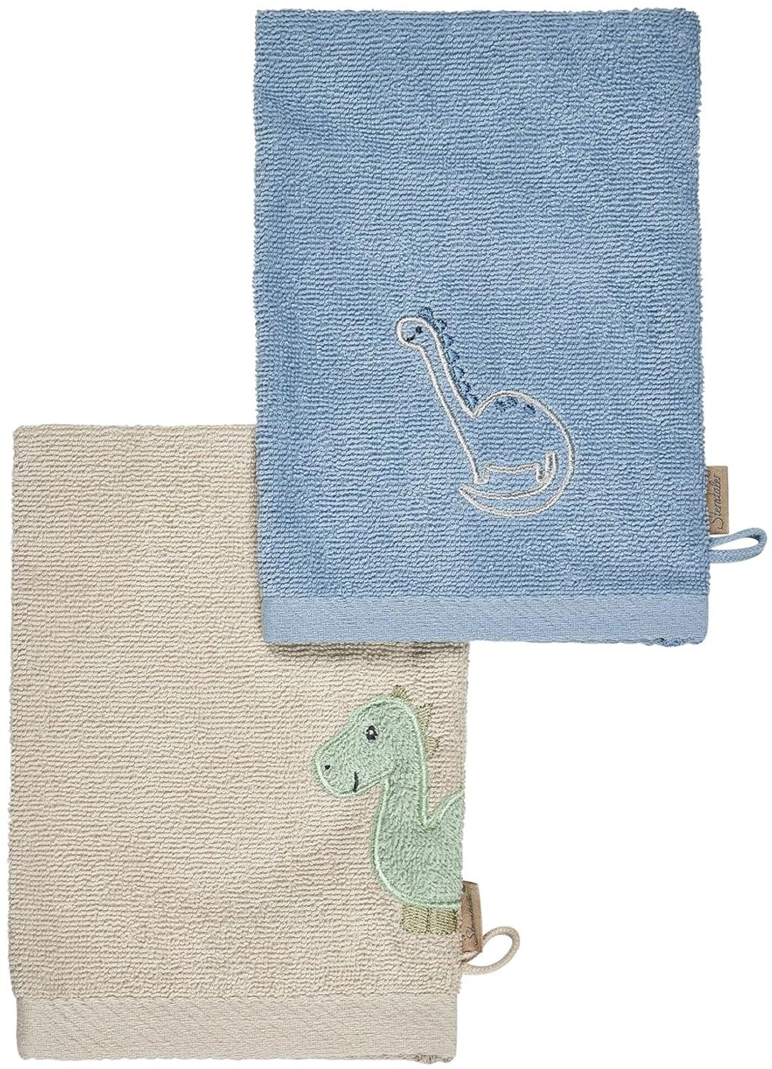 Sterntaler Waschlappen – Rexi Dino – 2er-Set Blau