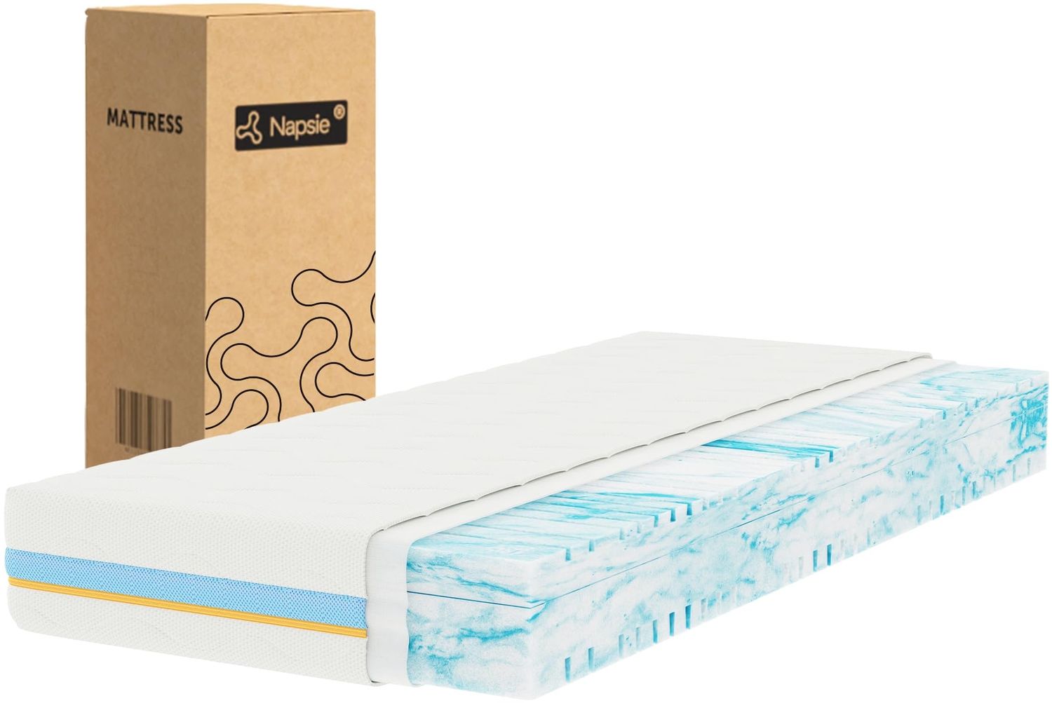 NAPSIE Matratze 90x200 cm– Mittelfest & Weich, Beidseitig nutzbar,22 cm Höhe, 7-Zonen Kaltschaum, ergonomische Rückenstütze, Oeko-Tex Standard 100 Zertifiziert