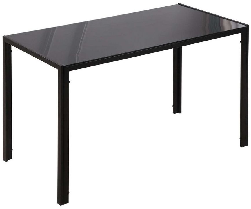 HOMCOM Esstisch aus gehärtetem Glas, für 4 Personen, 120cm x 60cm x 75cm