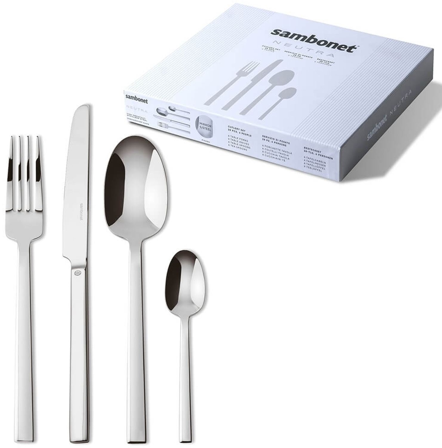 Sambonet Neutra Edelstahl Besteck-Set 24-tlg.