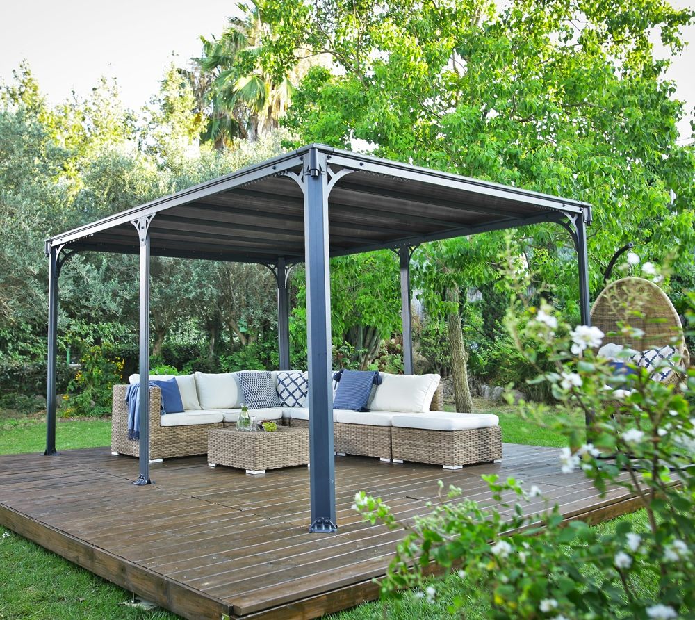 Palram - Canopia 'Milano 4300' Pavillon, Aluminium, Anthrazit, 309 x 426 x 226 cm