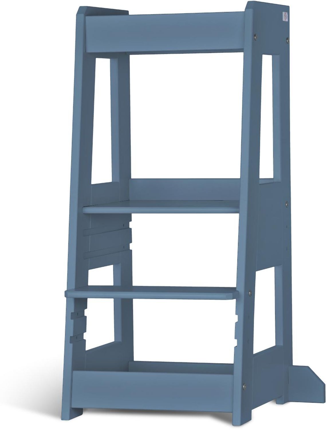 tiSsi 'Felix' Lernturm, Tritt 3-fach höhenverstellbar, Buche tauben blau, Massivholz