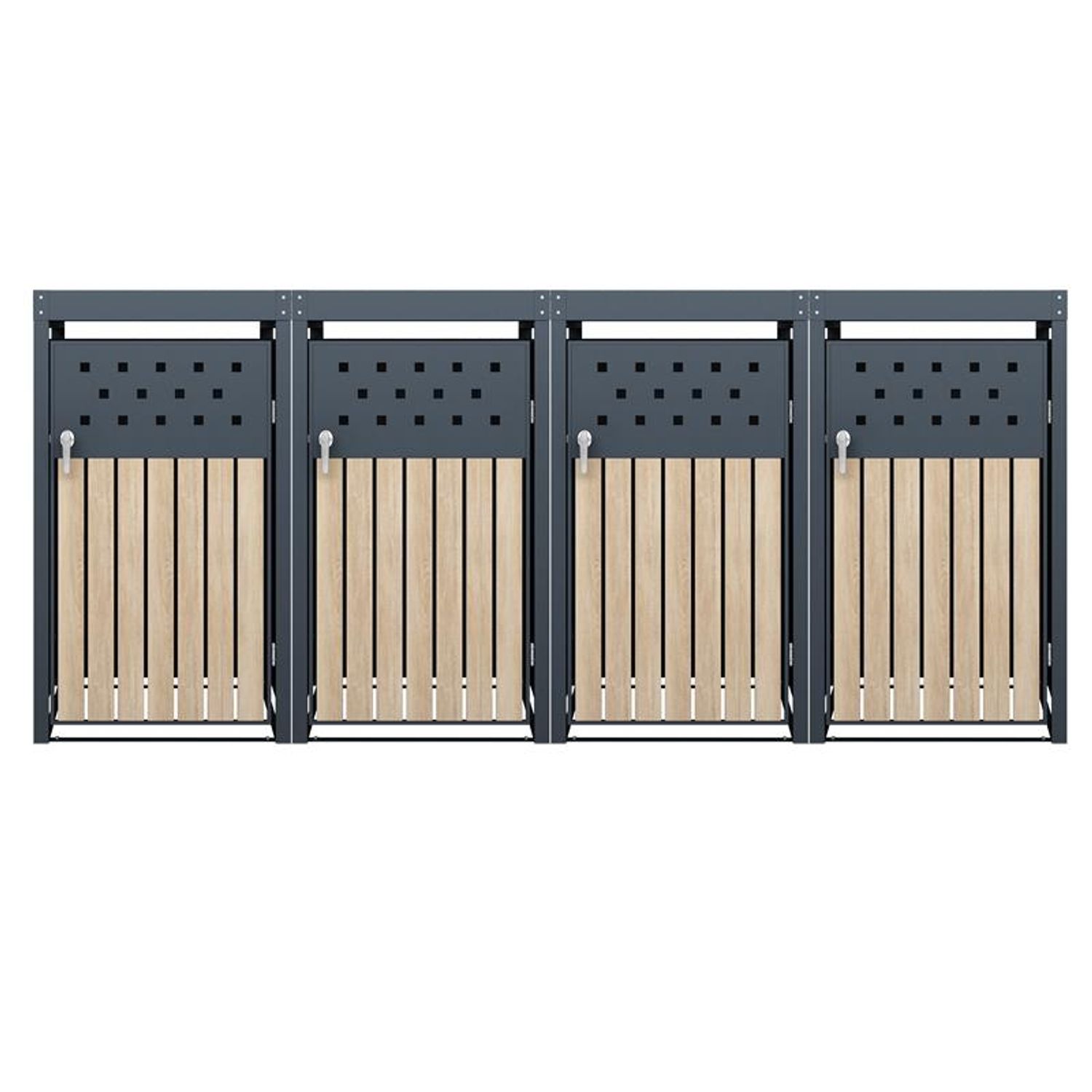 Mülltonnenbox Müllbox Mülltonnenverkleidung 4 Türen Box Pflanzdach Anthrazit