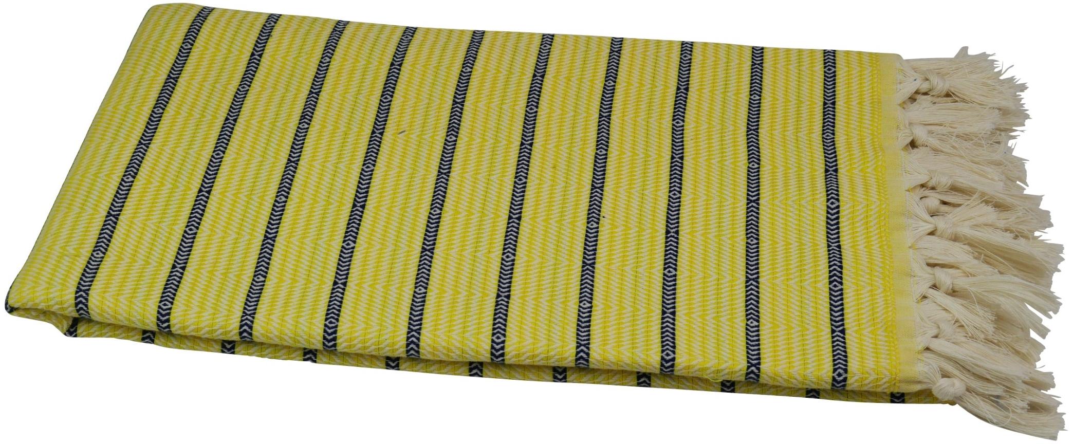 Pestemal Hamamtuch 100x175 cm gelb marineblau "Didim"
