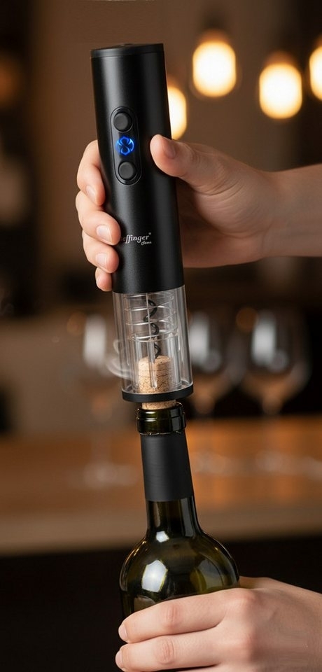 Cheffinger Elektrischer Flaschenöffner Korkenöffner + Kapselschneider EWO01