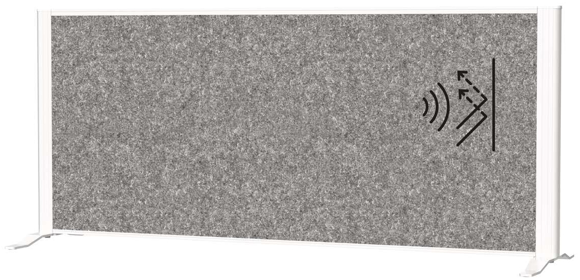 MAUL Tisch Trennwand Akustik MAULconnecto 120x50 cm | Raumteiler für Schreibtisch, Sideboard | Raumtrenner mit Standfüßen | Akustikvlies (4000 g/m²) als Sichtschutz und Schalldämmung