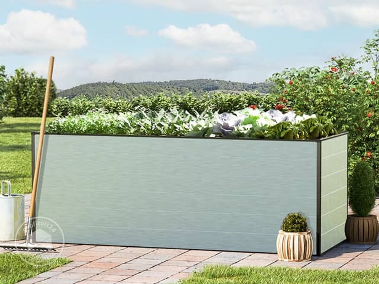 GFP Hochbeet Kräuter-Gemüse-Beet Aluminium CHRISTINA - 195 x 77 x 77 cm - Aluminium eloxiert