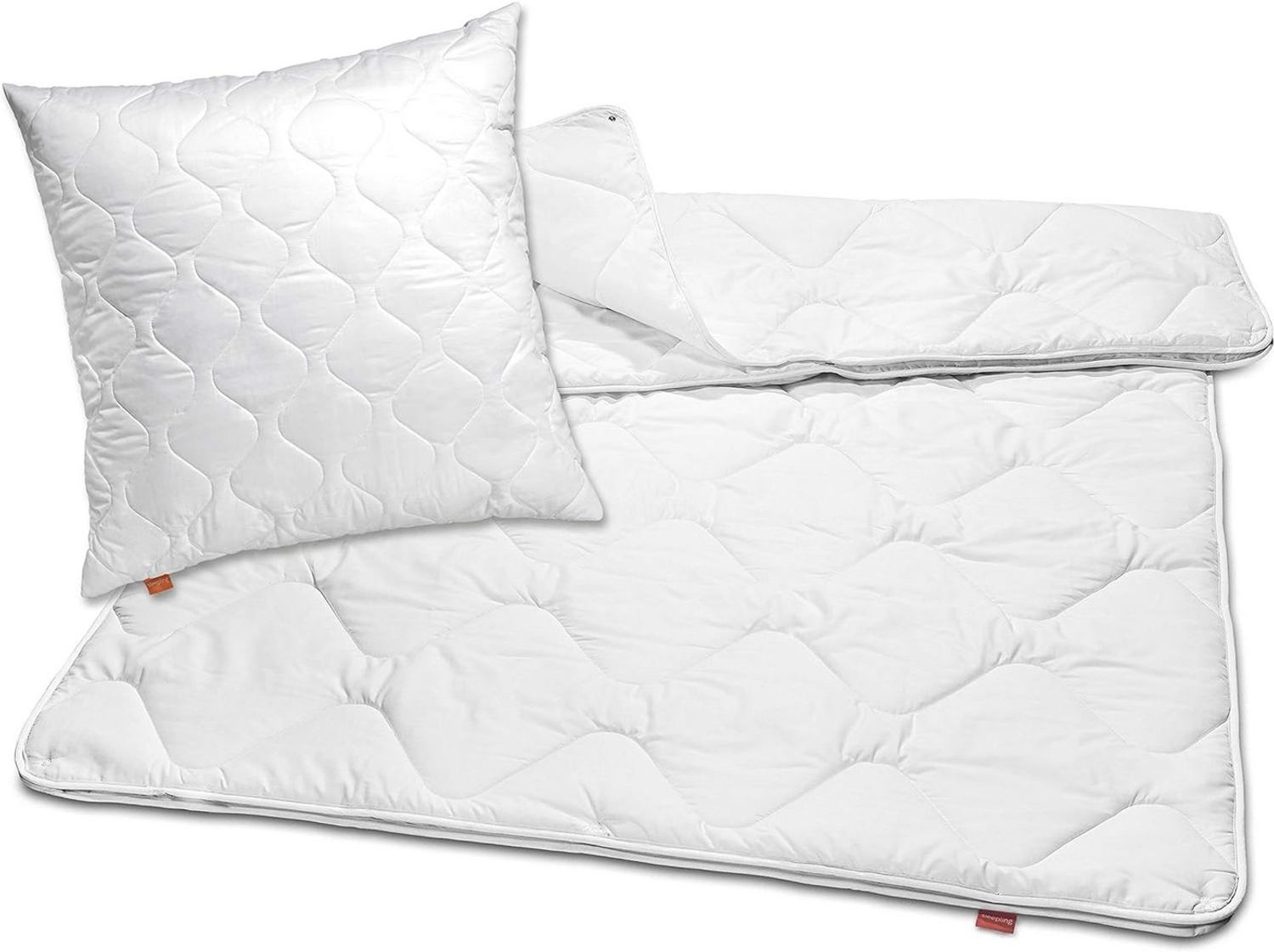 sleepling Bettdecke + Kopfkissen Bettwaren Set, 135x200 cm, 155x220 cm und weitere Größen, Füllung: 100% Polyester, Bezug: 100% Polyester, für Sommer und Winter, Ökotex 100