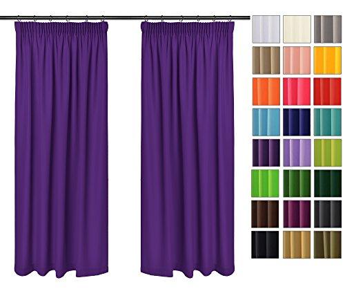 Rollmayer 'Vivid' 2er Pack Vorhänge mit Tunnelband violett 18, 135x215 cm, blickdicht